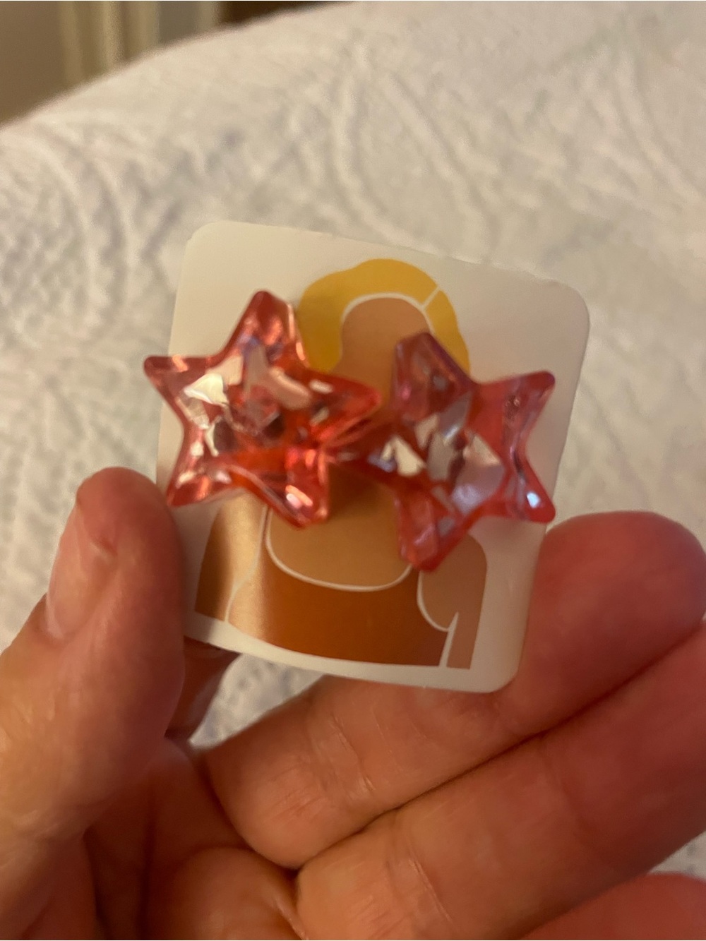 Pink Star Resin Stud Earrings